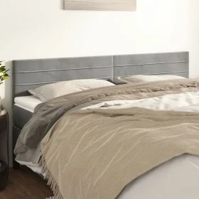 Cabeceros 2 unidades de terciopelo gris claro 90x5x78/88 cm de , Cabeceros y pies de cama - Ref: Foro24-346180, Precio: 45,77...