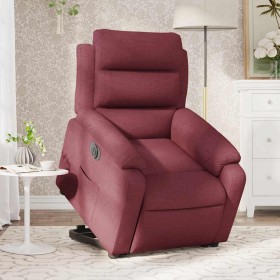 Sillón eléctrico reclinable elevable de tela rojo tinto en Sillones | Comprar online en Foru.es