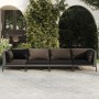 Sofás de jardín 4 piezas y cojines ratán sintético gris oscuro de , Conjuntos de jardín - Ref: Foro24-3099816, Precio: 420,32...