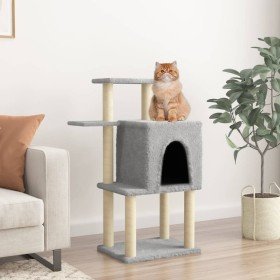 Rascador para gatos con postes de sisal gris claro 97 cm en Mobiliario para gatos | Comprar online en Foru.es