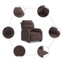Sillón eléctrico reclinable elevable de tela marrón oscuro en Sillones | Comprar online en Foru.es