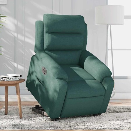 Sillón eléctrico reclinable elevable de tela verde oscuro en Sillones | Comprar online en Foru.es