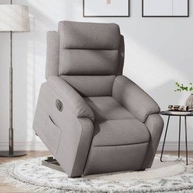 Sillón eléctrico reclinable elevable de tela gris taupe en Sillones | Comprar online en Foru.es