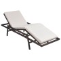 Tumbona con cojín de ratán sintético marrón de vidaXL, Tumbonas - Ref: Foro24-43107, Precio: 131,99 €, Descuento: %