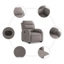 Sillón eléctrico reclinable elevable de tela gris taupe en Sillones | Comprar online en Foru.es