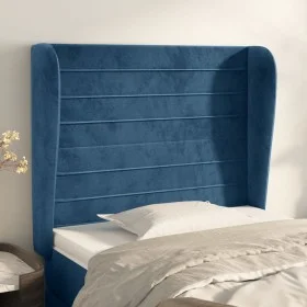 Cabecero con orejas de terciopelo azul oscuro 93x23x118/128 cm de , Cabeceros y pies de cama - Ref: Foro24-3118136, Precio: 8...
