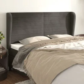 Kopfteil mit dunkelgrauen Samtohren 183x23x118/128 cm von , Kopf- und Fußteile - Ref: Foro24-3118157, Preis: 101,69 €, Rabatt: %