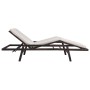 Tumbona con cojín de ratán sintético marrón de vidaXL, Tumbonas - Ref: Foro24-43107, Precio: 131,99 €, Descuento: %