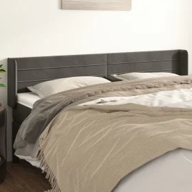Kopfteil aus dunkelgrauem Samt, 183 x 16 x 78/88 cm von , Kopf- und Fußteile - Ref: Foro24-3118969, Preis: 57,02 €, Rabatt: %