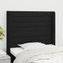 Cabecero con orejas de tela negro 103x16x118/128 cm de , Cabeceros y pies de cama - Ref: Foro24-3119712, Precio: 77,19 €, Des...