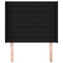 Cabecero con orejas de tela negro 103x16x118/128 cm de , Cabeceros y pies de cama - Ref: Foro24-3119712, Precio: 77,19 €, Des...