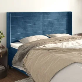Kopfteil mit dunkelblauen Samtohren 183x16x118/128 cm von , Kopf- und Fußteile - Ref: Foro24-3119784, Preis: 126,17 €, Rabatt: %