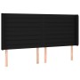 Cabecero con orejas de tela negro 203x16x118/128 cm de , Cabeceros y pies de cama - Ref: Foro24-3119744, Precio: 128,08 €, De...