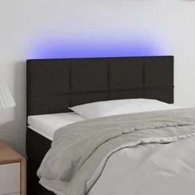 Black fabric headboard with LED 90x5x78/88 cm by , Headboards and footboards - Ref: Foro24-3121596, Price: 43,04 €, Discount: %