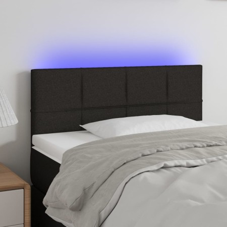 Cabecero con LED de tela negro 90x5x78/88 cm de , Cabeceros y pies de cama - Ref: Foro24-3121596, Precio: 36,22 €, Descuento: %