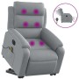 Sillón de masaje eléctrico reclinable elevable tela gris claro en Sillones | Comprar online en Foru.es