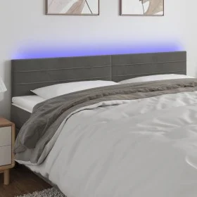 Dunkelgraues Samtkopfteil mit LED 180x5x78/88 cm von , Kopf- und Fußteile - Ref: Foro24-3121813, Preis: 52,49 €, Rabatt: %