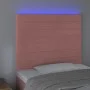 Pink velvet headboard with LED lights 100x5x118/128 cm by , Headboards and footboards - Ref: Foro24-3122611, Price: 68,99 €, ...