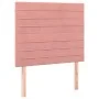 Pink velvet headboard with LED lights 100x5x118/128 cm by , Headboards and footboards - Ref: Foro24-3122611, Price: 68,99 €, ...