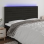 Cabecero con luces LED tela negro 200x5x118/128 cm de , Cabeceros y pies de cama - Ref: Foro24-3122588, Precio: 120,14 €, Des...