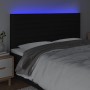 Cabecero con luces LED tela negro 200x5x118/128 cm de , Cabeceros y pies de cama - Ref: Foro24-3122588, Precio: 120,14 €, Des...