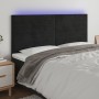 Cabecero con luces LED terciopelo negro 180x5x118/128 cm de , Cabeceros y pies de cama - Ref: Foro24-3122626, Precio: 122,52 ...
