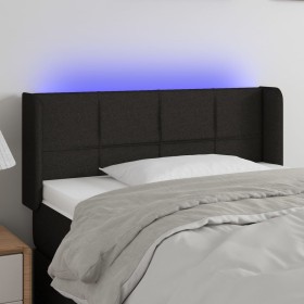 Cabecero con LED de tela negro 93x16x78/88 cm de , Cabeceros y pies de cama - Ref: Foro24-3123220, Precio: 43,78 €, Descuento: %