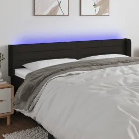 Black fabric headboard with LED 203x16x78/88 cm by , Headboards and footboards - Ref: Foro24-3123400, Price: 65,41 €, Discoun...