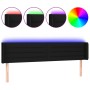 Cabecero con LED de tela negro 203x16x78/88 cm de , Cabeceros y pies de cama - Ref: Foro24-3123400, Precio: 73,58 €, Descuent...