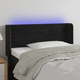 Kopfteil aus schwarzem Samt mit LED 93x16x78/88 cm von , Kopf- und Fußteile - Ref: Foro24-3123414, Preis: 59,29 €, Rabatt: %