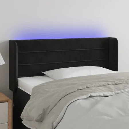 Black velvet headboard with LED 93x16x78/88 cm by , Headboards and footboards - Ref: Foro24-3123414, Price: 59,29 €, Discount: %