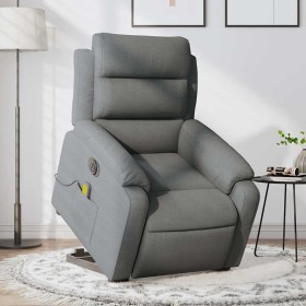Sillón de masaje eléctrico reclinable elevable tela gris oscuro en Sillones | Comprar online en Foru.es