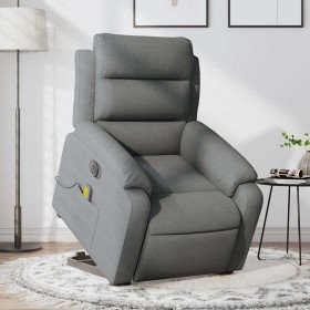 Sillón de masaje eléctrico reclinable elevable tela gris oscuro en Sillones | Comprar online en Foru.es