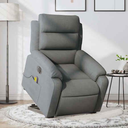 Sillón de masaje eléctrico reclinable elevable tela gris oscuro en Sillones | Comprar online en Foru.es