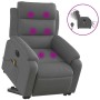 Sillón de masaje eléctrico reclinable elevable tela gris oscuro en Sillones | Comprar online en Foru.es