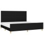 Estructura de cama con cabecero de tela negro 200x200 cm de , Camas y somieres - Ref: Foro24-3125164, Precio: 270,54 €, Descu...