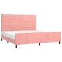 Estructura de cama con cabecero de terciopelo rosa 180x200 cm de , Camas y somieres - Ref: Foro24-3125835, Precio: 209,29 €, ...