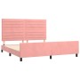 Estructura de cama con cabecero de terciopelo rosa 180x200 cm de , Camas y somieres - Ref: Foro24-3125835, Precio: 209,29 €, ...