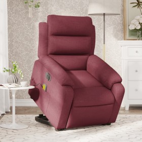 Sillón de masaje eléctrico reclinable elevable tela rojo tinto en Sillones | Comprar online en Foru.es