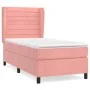 Box spring bed with pink velvet mattress 100x200 cm by , Beds and slatted bases - Ref: Foro24-3129260, Price: 341,52 €, Disco...