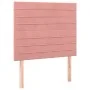 Box spring bed with pink velvet mattress 100x200 cm by , Beds and slatted bases - Ref: Foro24-3129260, Price: 341,52 €, Disco...