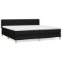 Cama box spring con colchón tela negro 200x200 cm de , Camas y somieres - Ref: Foro24-3130379, Precio: 588,98 €, Descuento: %