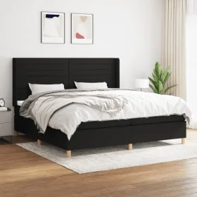Box spring bed with black fabric mattress 200x200 cm by , Beds and slatted bases - Ref: Foro24-3132099, Price: 647,08 €, Disc...