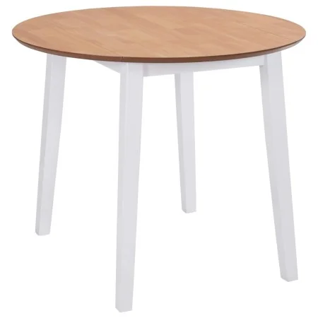 Round white MDF drop-leaf table by vidaXL, Kitchen and dining tables - Ref: Foro24-245370, Price: 147,60 €, Discount: %
