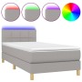 Cama box spring con colchón tela y LED gris claro 80x200 cm de , Camas y somieres - Ref: Foro24-3133669, Precio: 285,95 €, De...