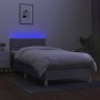 Cama box spring con colchón tela y LED gris claro 80x200 cm de , Camas y somieres - Ref: Foro24-3133669, Precio: 285,95 €, De...