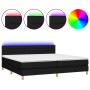 Cama box spring con colchón LED tela negro 200x200 cm de , Camas y somieres - Ref: Foro24-3133823, Precio: 587,27 €, Descuent...