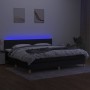 Cama box spring con colchón LED tela negro 200x200 cm de , Camas y somieres - Ref: Foro24-3133823, Precio: 587,27 €, Descuent...