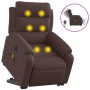 Sillón masaje eléctrico reclinable elevable tela marrón oscuro en Sillones | Comprar online en Foru.es