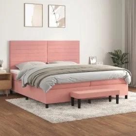 Boxspringbett mit rosa Samtmatratze 200x200 cm von , Betten und Lattenroste - Ref: Foro24-3137928, Preis: 683,19 €, Rabatt: %
